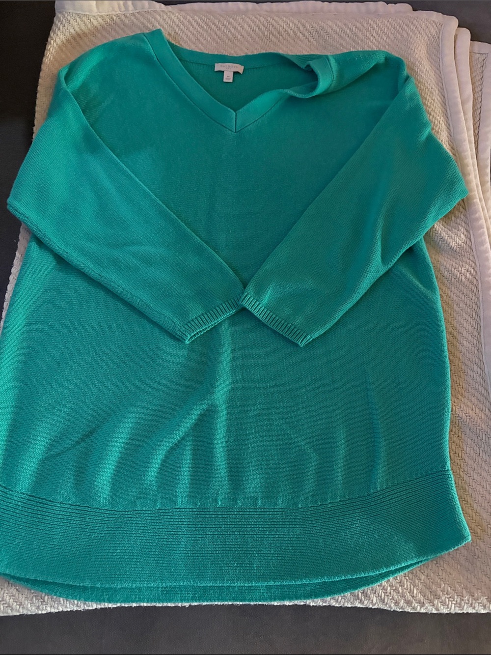 Talbots V-Neck Sweater in Teal